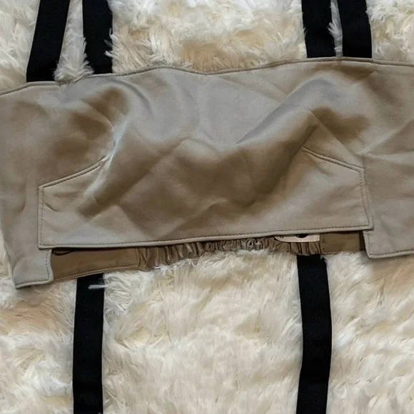 Zara‎ Beige Bustier Corset Top Minimalist Contrast Straps Neutralcore Y2K Size M - Picture 8 of 11